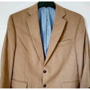 Vintage STAFFORD Mens Blazer Sportcoat Size 44 Reg Camel Hair Casual Wool Jacket
